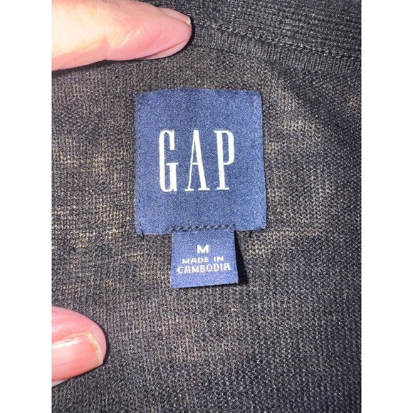 Gap Linen Blend Lightweight Button Down Cardigan Sweater Black City Classic - Picture 7 of 11